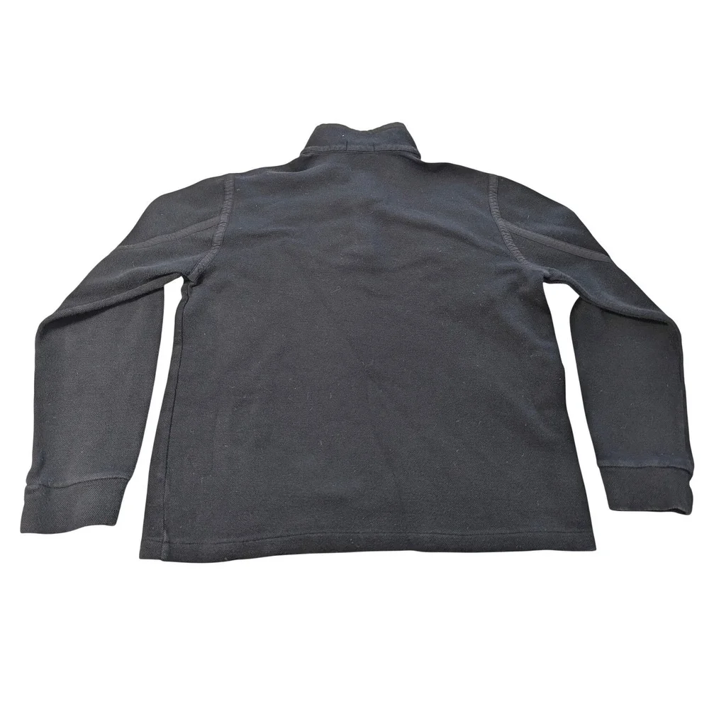 Polo Ralph Lauren Mens Navy Blue Quarter Zip Pullover Nylon Trim Waffle Knit L